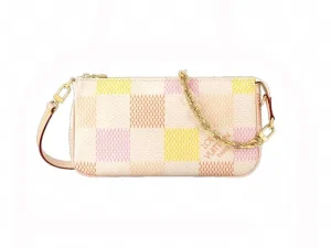 Pochette Accessoires Replica Lv Bag Peach Pink Damier Giant Canvas